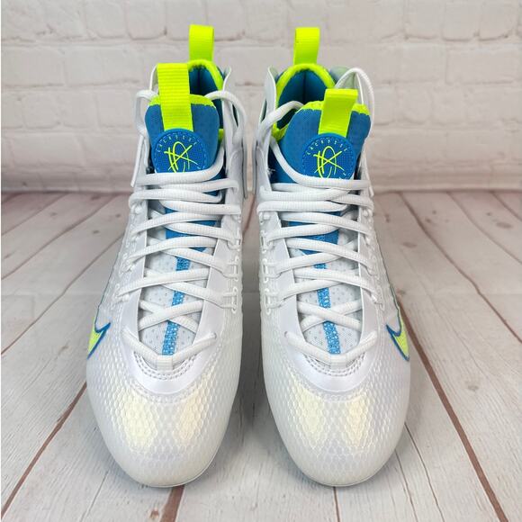 Nike Huarache 9 Elite LAX SE White Blue Lacrosse Cleats Mens Size 7 (FV6149-100) - Picture 6 of 10